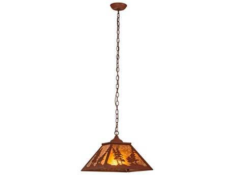Meyda Tall Pines 2-Light Red Rust Brown Pendant