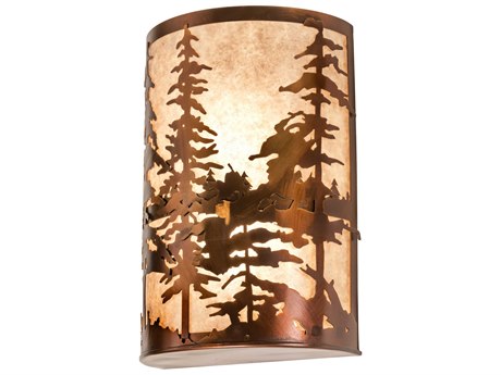 Meyda Pines 2-Light Vintage Copper Wall Sconce