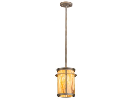 Meyda Theron 1-Light Antique Off White Cylinder Mini Pendant