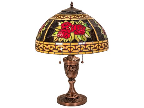 Meyda Tiffany Roses & Scrolls Bronze Buffet Lamp