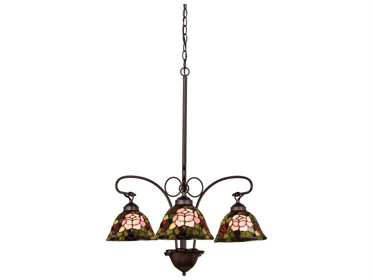 Meyda Tiffany Rosebush 3-Light Bronze Bell Chandelier