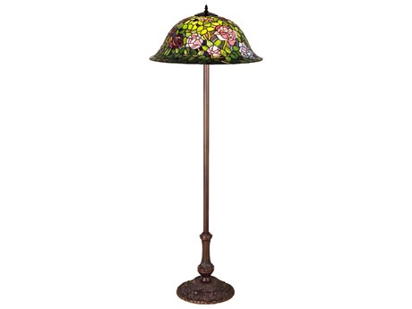 Meyda Tiffany Rosebush 63" Tall Bronze Floor Lamp