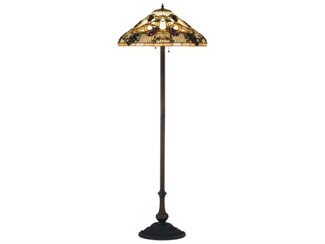 Meyda Tiffany Jeweled Grape 64" Tall Bronze Floor Lamp