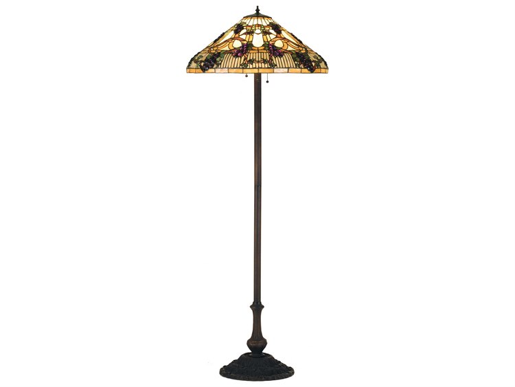 Meyda Tiffany Jeweled Grape Bronze Floor Lamp