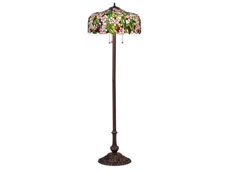 Meyda Tiffany Cherry Blossom 63" Tall Bronze Floor Lamp