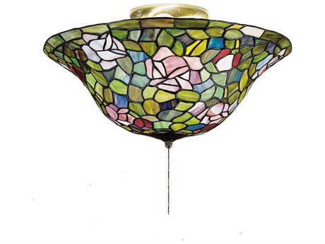 Meyda Tiffany 16" 3-Light Brass Bowl Geometric Flush Mount