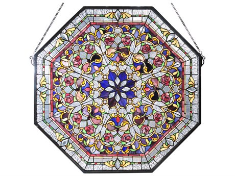 Meyda Tiffany Front Hall Floral Stained Glass Window