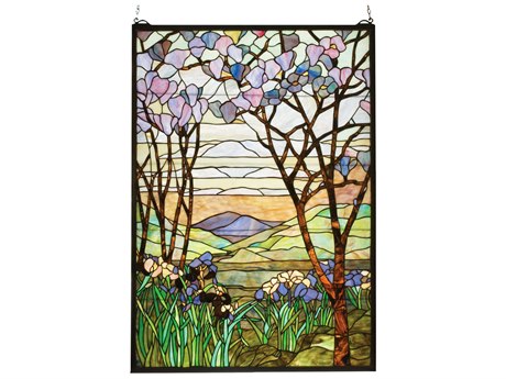 Meyda Tiffany Magnolia & Iris Stained Glass Window