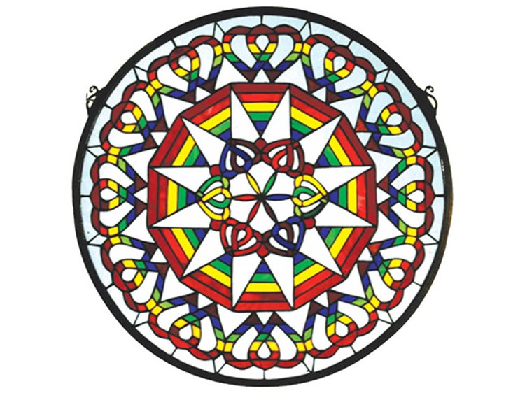 Meyda Tiffany Rainbow Expression Medallion Stained Glass Window