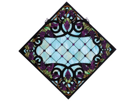 Meyda Tiffany Jeweled Grape Stained Glass Window