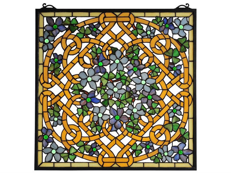 Meyda Tiffany Shamrock Garden Stained Glass Window