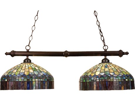 Meyda Tiffany Candice 2-Light Bronze Dome Round Island Pendant