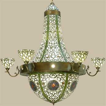 Meyda Tiffany 70" Wide 2-Light Green Glass Bowl Chandelier