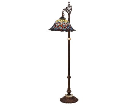 Meyda Lighting Tiffany Peacock Feather Green blue Purple Aqua green Floor Lamp