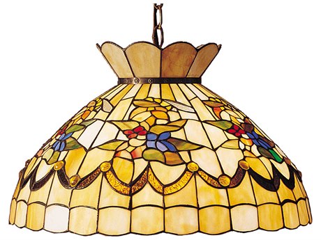 Meyda Tiffany 20" 1-Light Brown Dome Geometric Pendant