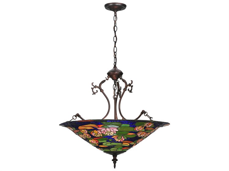 Meyda Tiffany 3-Light Bronze Bowl Geometric Pendant