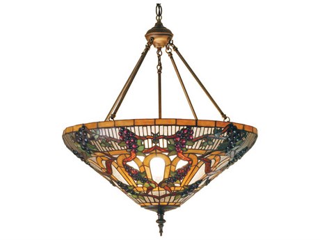 Meyda Tiffany 24" 3-Light Bronze Bowl Geometric Pendant