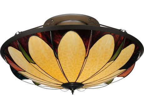 Meyda Metro Fusion 43" 6-Light Bronze Bowl Semi Flush Mount