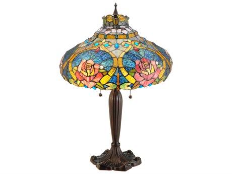 Meyda Tiffany Dragonfly Rose Bronze Table Lamp
