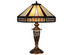 マイカアンドティール　美品 Meyda Tiffany Vizcaya Leafy Green & Pink Red Table Lamp