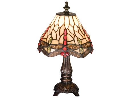 Meyda Tiffany Hanginghead Dragonfly Beige Mini Brown Table Lamp
