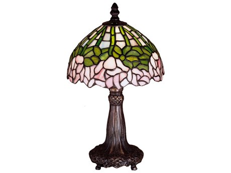 Meyda Tiffany Cabbage Rose Mini Bronze Table Lamp