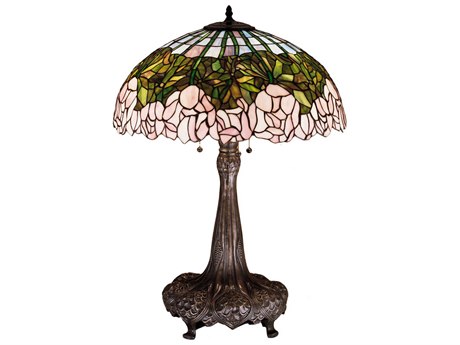 Meyda Tiffany Cabbage Rose Bronze Table Lamp