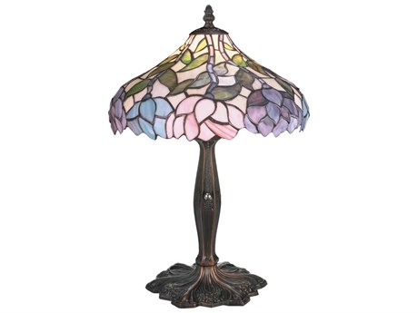 Meyda Wisteria Accent Bronze Tiffany Table Lamp