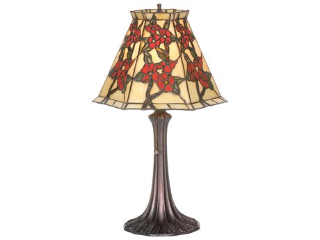 Meyda Tiffany Oriental Peony Accent Brown Table Lamp