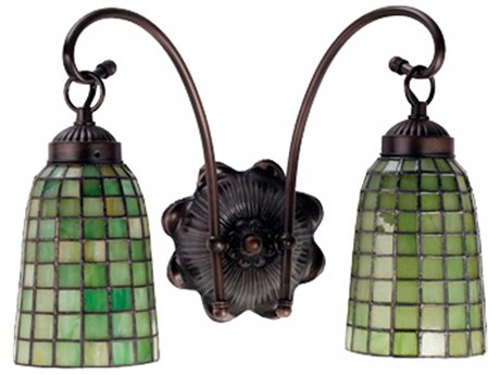 Meyda Tiffany 11" Tall 2-Light Bronze Wall Sconce