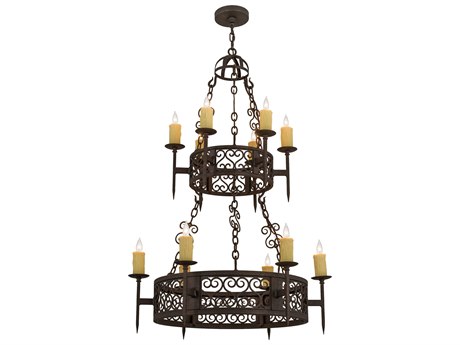 Meyda Toscano Gilded Tobacco Bronze Candelabra Round Chandelier
