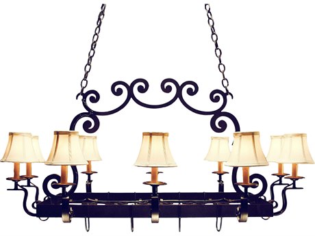 Meyda Tourelle 10-Light Blackwash Empire Island Pendant
