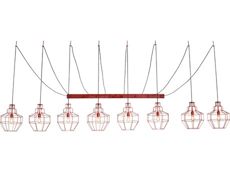 Meyda Troy 8-Light Ruby Red Pendant