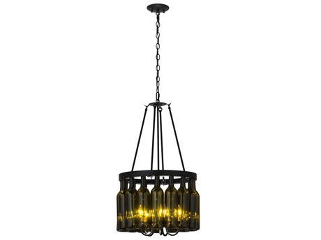 Meyda Tuscan Vineyard 5-Light Black Glass Chandelier
