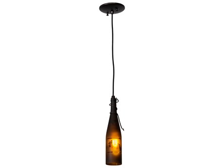 Meyda Tuscan Vineyard 1-Light Mahogany Bronze Brown Glass Mini Pendant