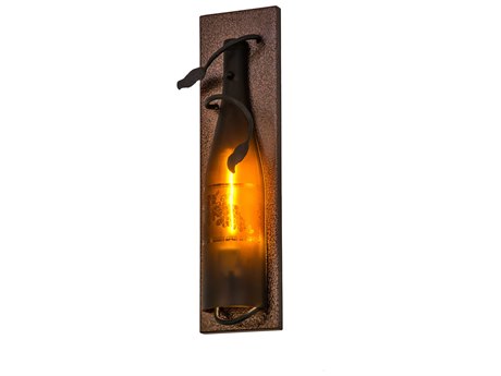 Meyda Tuscan Vineyard 1-Light Amber Sandblasted Brown Wall Sconce