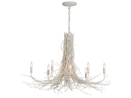 Meyda Twigs 8-Light Benjan Moore White Candelabra Chandelier