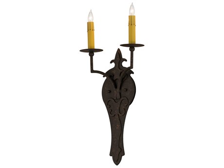 Meyda 2-Light Brown Glass Wall Sconce