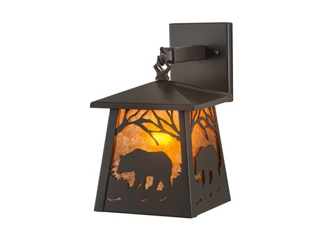 Meyda 1-Light Bronze Glass Wall Sconce
