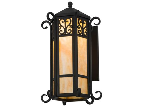 Meyda Caprice 1-Light Black Glass Wall Sconce