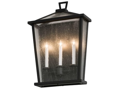 Meyda Kitzi 3-Light Black Glass Wall Sconce