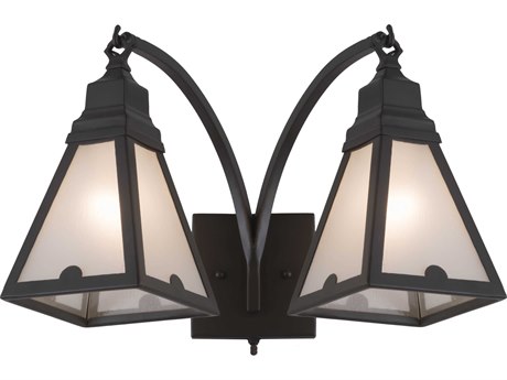 Meyda Arnage 2-Light Bronze Glass Wall Sconce