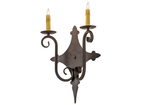 Meyda Angelique 2-Light Brown Glass Wall Sconce