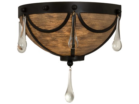 Meyda Carousel 1-Light Black Glass Wall Sconce