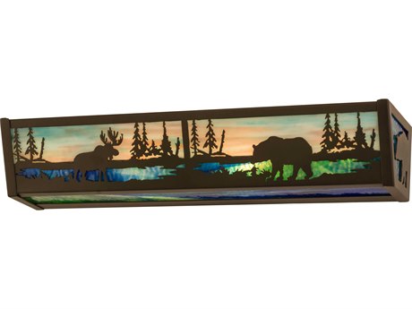Meyda 4-Light Bronze Glass Vanity Light