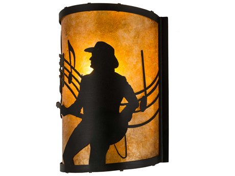 Meyda 1-Light Black Glass Wall Sconce