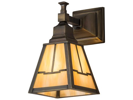 Meyda 1-Light Brass Glass Wall Sconce