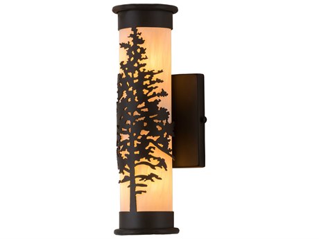 Meyda Tamarack 1-Light Bronze Glass Wall Sconce
