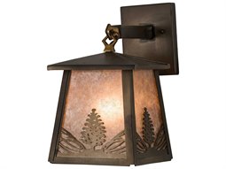 Meyda Mountain Pine 1-Light Copper Glass Wall Sconce | MY182078