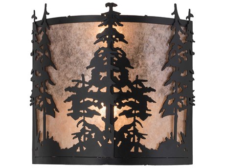 Meyda 2-Light Black Glass Wall Sconce